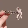Pinza para el pelo elegante estilo coreano con pedrería, Pinza de pico de pato, Pasador, Accesorio para el pelo de lazo, Lujo ligero, Sensación de alta gama, Pinza versátil para flequillo, Pinza lateral