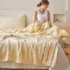 Manta toalla de gasa de ocho capas de algodón puro grado maternal e infantil, colcha de verano transpirable de algodón para bebés y niños pequeños