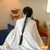 Manta de vellón de leche chal de oficina manta para siesta manta de aire acondicionado dormitorio de estudiante siesta colcha pequeña manta para sofá