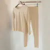 Popular Conjunto de Ropa Interior Térmica Ultradelgada para Mujer, Capa Base Sin Costuras, Parte Superior e Inferior Amigables con la Piel para Otoño e Invierno
