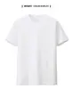 Camiseta de Algodão Pesado Cor Sólida Manga Curta para Homens e Mulheres, Base para Verão Cor Branca, Top com Ombro Normal Cor Preto Puro, Camiseta de Manga Meia-Manga Masculina