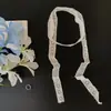 Bufanda Larga Estrecha de Encaje Blanco para Mujer, Nuevo Estilo Primavera Temprana, Diadema de Gama Alta, Cinturón, Corbata de Cuello, Accesorio de Protección para el Cuello