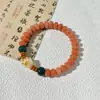 Nuevo Pulsera de Raíz de Bodhi con Cuentas de Ábaco Estilo Chino Dunhuang para Mujer, con Diseño de Gato de la Suerte, Alto Valor Estético, Adecuado para Manipular y Meditación, Pulsera de Círculo Único en Estilo Chino Tradicional
