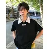 JEEP SPIRIT Camiseta de Manga Corta con Cuello Americano Pesado para Hombre Verano 2026 Nueva Adolescente Holgada de Media Manga Moderna