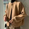 Cárdigan de Punto de Alta Calidad con Cuello Redondo Estilo Coreano para Primavera y Otoño 2026, Chaqueta Suéter Texturizada Estilo Japonés, Suéter Exterior Versátil para Hombre
