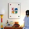 Espejo de Arte Dopamina Cortado en Papel Bauhaus Vintage Pintura Decorativa para Sala de Estar Fondo de Sofá Gabinete Lateral Espejo Colgante Pintura
