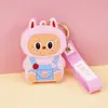 Cartera pequeña Labubu para niños de silicona, pequeño regalo, llavero, colgante, lindo regalito para máquina de garra, en stock