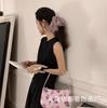 Internet Celebridade Mona Mesmo Estilo Oversized Malha Elegante Big Bowel Anel de Cabelo Super Fada Menina Cabeça Anel Boutique Acessórios para o Cabelo