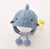 Gorro de Invierno para Bebé y Niño Pequeño, Dibujo de Dragón Lindo, con Protección para las Orejas, para Niños y Niñas, Gorro Cálido de Felpa para Bebé