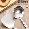 Conjunto de Utensílios de Cozinha com Cabo de Madeira Perfurada Criativo Transfronteiriço Conjunto de Cinco Peças Colher de Aço Inoxidável Pá para Cozinha Doméstica Venda por Atacado