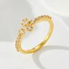 Anillo Abierto Estrella Brillante Diseño Nicho Moderno y Dulce Apilable Diario Ajustable Anillo para Dedo Índice Nuevo Anillo