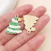 30 accesorios para joyería DIY: Árbol de Navidad de dibujos animados estilo gota de aceite, muñeco de nieve, Papá Noel y campanas como colgantes de regalo hechos de aleación de zinc