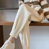 Novas Calças Harem de Outono e Inverno para Mulheres Baixas, Calças Jogger Engrossadas, Calças de Moletom Versáteis Largas, Calças Cropped Estilo Cenoura