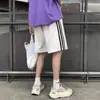 Traje deportivo para hombre de dos piezas, conjunto clásico de tres rayas, shorts de manga corta, camiseta básica de marca moderna, uniforme escolar, atuendo para team building para hombres