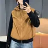 Chaleco Delgado de Doble Cara 2026 con Capucha Elegante que Reduce la Edad, Top Chaleco para Mujer, Holgado, Casual, sin Mangas, Acolchado de Algodón