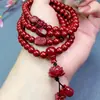 Pulsera Loto Cinabrio 108 Pulsera del Año de Vida para Mujer Arena Dorada Púrpura Cuentas de Transferencia de Regalo Pulsera Valiente