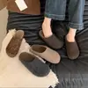 Zapatos Birkenstock de lana esponjosa más terciopelo para mujer, suela gruesa, zapatillas de media caña, otoño invierno 2026, zapatillas esponjosas para mujer, zapatillas cerradas para exteriores sin cordones