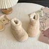 Botas de Neve para Meninas 2026 Sapatos de Inverno com Pelo Plus Veludo Quente Algodão de Duas Camadas Botas Curtas para Menininha Botas de Algodão Retro para Bebê