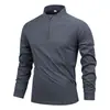 Camiseta Mt-2505 Absorvente de Umidade de Secagem Rápida Manga Longa para Uso Externo Primavera e Outono Roupas para Esportes Fitness Corrida Basquete Treinamento Ciclismo