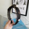Acessórios de cabelo coreanos faixa de cabelo de fio de malha corrente torção coque de cabelo grampo de cabelo de organza coreana com strass faixa para o topo da cabeça atacado