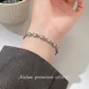 Pulseira Nalan S925 Prata Esterlina Estilo Ins Simples Nariz de Porco Cravejada com Diamante Exquisita Discreta Luxo Leve Sensação de Alto Padrão com S8892