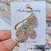 Broche de Mariposa Hueca con Pedrería Iridiscente AB para Mujer, Pin de Mariposa con Pedrería a Todo Color de Trabajo Pesado, Broche de Solapa de Lujo Ligero para Traje