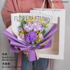 Ramo de Claveles Creativo Tejido a Mano Flor Eterna de Rosa Acabada Flor Tejida Venta al por Mayor Día de la Madre