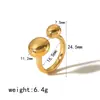 Europa y Estados Unidos transfronterizo más vendido nicho tamaño abierto anillo redondo para pastel acero inoxidable dorado de 18K anillo abierto alta gama mujeres