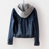 Chaqueta corta vaquera para mujer, primavera y otoño, estilo coreano, nueva chaqueta ajustada de manga larga con capucha, top para estudiantes que combina con todo.