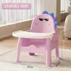 Mesa de Jantar para Bebê, Cadeira de Jantar, Banquinho, Cadeirinha de Bebê, Assento Plástico Doméstico com Encosto, Bancada Pequena, Multifuncional