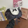 Bolso Bandolera Elegante con Lazo de Encaje Dulce Japonés para Mujer, Bolso de Hombro con Cordón de Lunares de Moda para el Trabajo