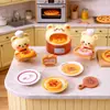 Creativos Micro-Paisajes Oso Pizza Adornos de Escritorio Comida Juego Plato de Cena Casa de Muñecas DIY Accesorios de Decoración de Oficina