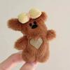 Grampo de cabelo de urso de pelúcia fofo estilo coreano, grampo de cabelo com franja de bico de pato, grampo de cabelo, chapéu de outono e inverno, alto valor de cor