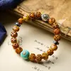 Pulsera de Cuentas de Hueso de Yak de Xizang Wen Juega Pulsera de Etiqueta de Hueso Zakilam Joyería de Estilo Étnico Venta al por Mayor Femenino Masculino