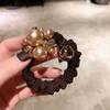 Perla Francesa de Alta Calidad Anillo para el Cabello de Intestino Grueso Simple Elegante Cola de Caballo Elástico Tendón de Goma Cuerda para el Cabello Cubierta de Cuero de Alta Elasticidad Cuerda para el Cabello Accesorios para el Cabello