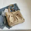 Bolso de Lona Retro Gran Capacidad Bandolera Bolso de Hombro Hombres y Mujeres Casual para Viaje Estilo K Ins Estilo Workwear Bolso Tote