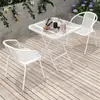Mesas y sillas de exterior, patio balcón, blanco, ocio al aire libre, puesto al aire libre, impermeable, a prueba de sol, mesa de centro plegable, comedor exterior