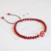 Pulseira de Contas de Ágata Vermelha Natural Badu Feminina Feita à Mão Tecida Design de Nicho Vermelho do Sul para Presentear Senso de Alta Qualidade