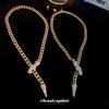 Collar Exagerado de Serpiente con Diamantes Europeo y Americano, Personalizado y Creativo, Cadena para Clavícula de Estilo Frío, Elegante, Industria Pesada, Cadena de Suéter de Gama Alta