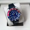 Reloj Rolex GMT con Bisel Coke, Reloj de Greenwich, Reloj Mecánico Rolex, Reloj Impermeable de Acero Inoxidable con Correa de Cuero para Hombre