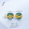 Jade Azul Natural de Agua Pixiu que Atrae la Fortuna Calabaza en Forma de Corazón Cuentas de Transferencia con Agujero Fuerte Retención de Color Accesorios Dorados para DIY