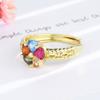 Novo Anel de Diamante Amor Trevo de Quatro Folhas Feminino Moda Europeia e Americana Tendência Anel de Dedo Criativo Suprimento Transfronteiriço