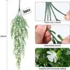 Venta al por mayor de fabricante Flores colgantes artificiales de eucalipto transfronterizas, Enredaderas de flores artificiales, Flores artificiales de plástico para uso en exteriores
