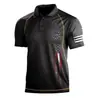 Nova camisa polo masculina de manga curta para comércio exterior europeu e americano com estampa 3D, moderna, casual e respirável