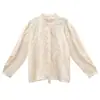 Camisa Feminina COMOS CMS com Fita de Acetato, Blusa Elegante Solta de Outono, Estilo de Alta Qualidade para Mulheres 260029