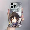 Adequado para Capa de Celular Apple 17 com Furo Grande Padrão Geleira com Toque de Luxo, 16 Pro Max Genshin Impact Menina 14 Anime 15 Pro