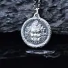 Prata Pura 999 prata de lei Pingente Deus da Riqueza masculino e feminino sólido redondo marca personalizado pingente de prata antigo Jiyan moda nacional atacado