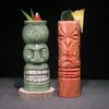 Vaso de Cerámica Estilo Hawaiano para Cóctel, Vaso Tiki Personalizado para Jugo y Bebidas Largas, Vaso de Cóctel Atmosférico, Vaso Alto Recto