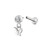Aleación de titanio G23 corazón mariposa colgante circón uña de lóbulo uña de labio uña de cartílago de la oreja joyería F136 joyería para piercing en el cuerpo humano