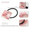 Cuerda para el Cabello de Ácido Acético Estilo Japonés y Coreano Anillo para el Cabello Geométrico Tridimensional Tendón de Goma Cuerda para el Cabello Rojo Cibernético Adorno para el Cabello Sencillo con Pequeña Flor Incrustada de Diamante
